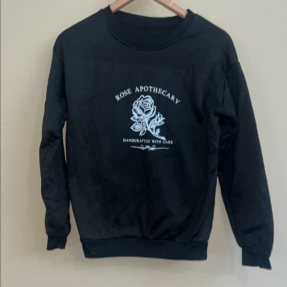 Schitts Creek Rose Apothecary Black Sweater